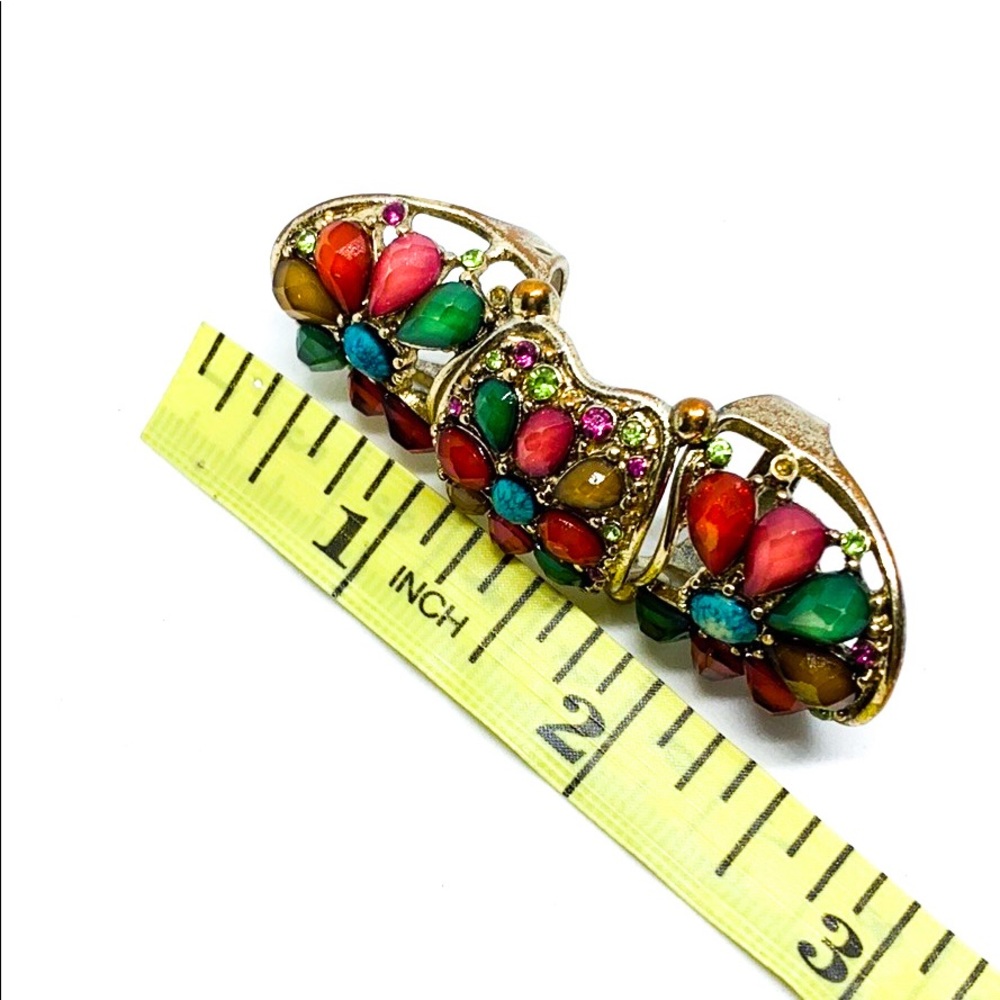 Vintage Multi Stone Armor Ring - image 5